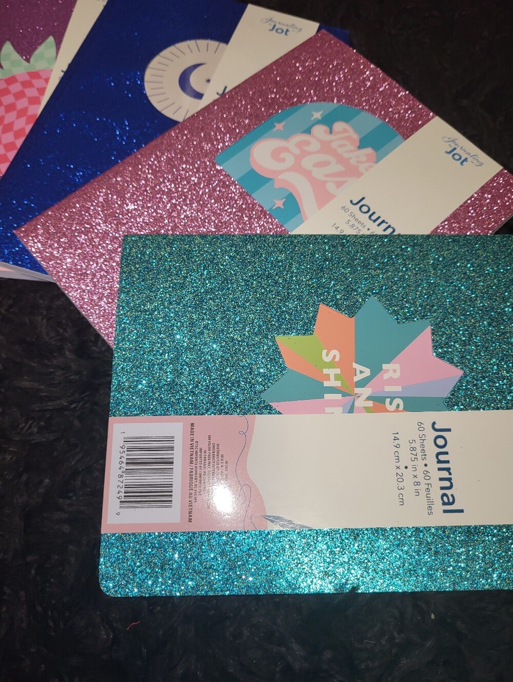 Glitter Journal Notebook - Teal, Pink Or Blue (Choose 1)